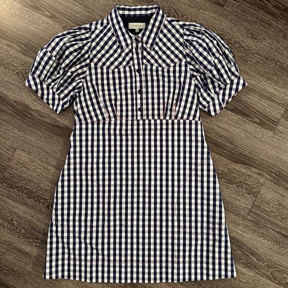 Lee Mathews Bessie Check Mini Dress - Picture 1 of 11